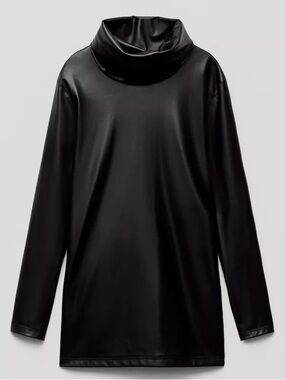 Zara Black Faux Leather Mindi dress